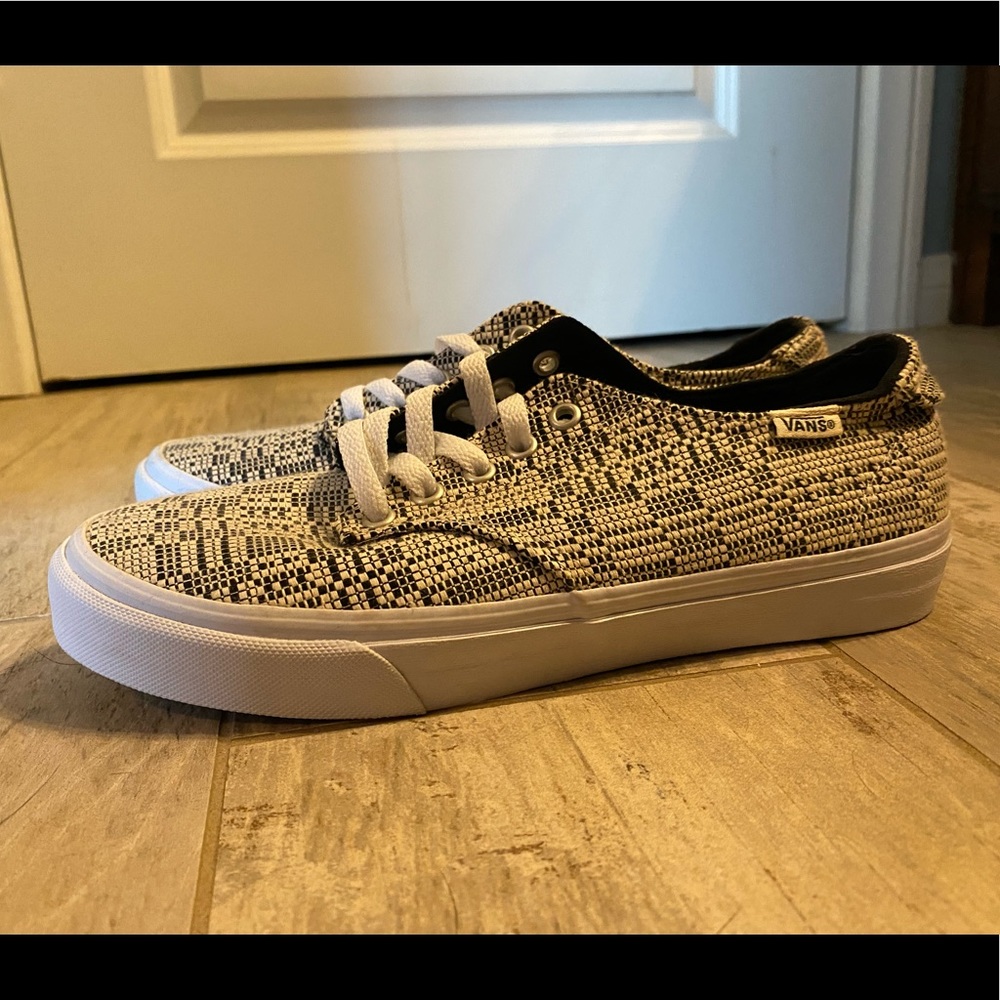 Black & Tan Patterned Vans
